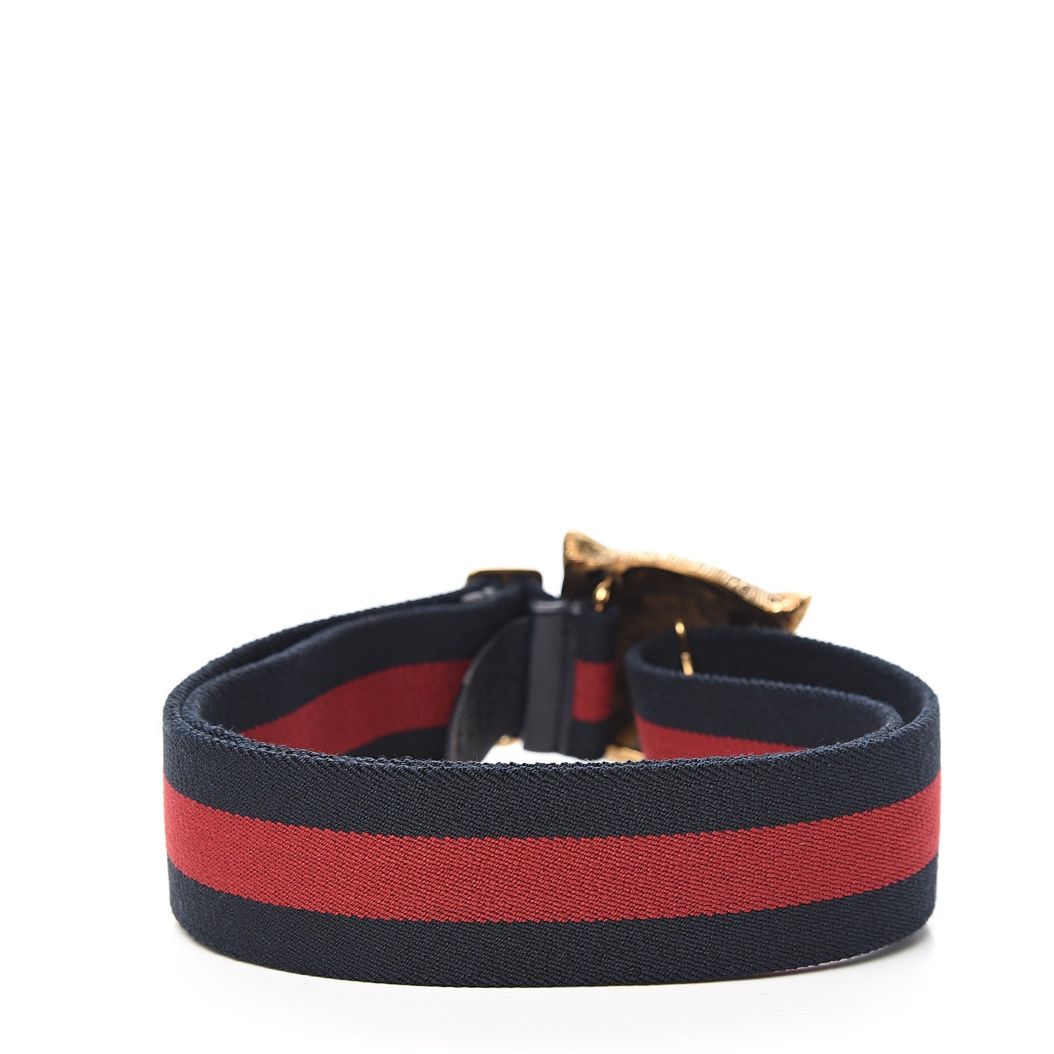 Gucci Web Feline Buckle Belt 75 30 Blue Red 2 of 3