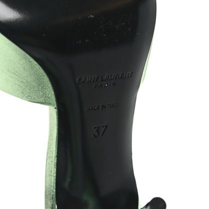 Saint Laurent Metallic Nappa La 16 Mule Sandals 37 Green 8 of 10
