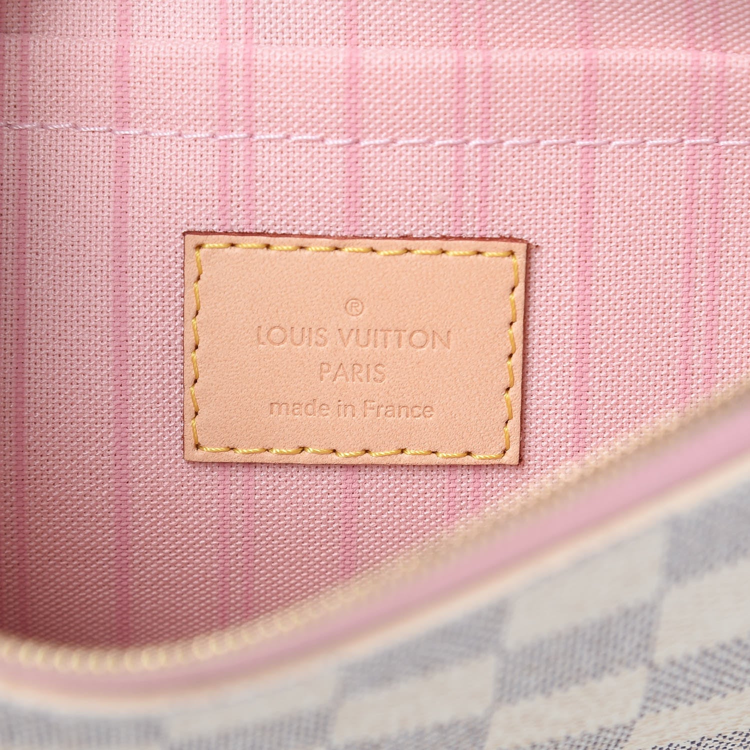 Louis Vuitton Damier Azur Neverfull MM GM Pochette Rose Ballerine 6 of 7