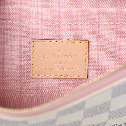 Louis Vuitton Damier Azur Neverfull MM GM Pochette Rose Ballerine 6 of 7