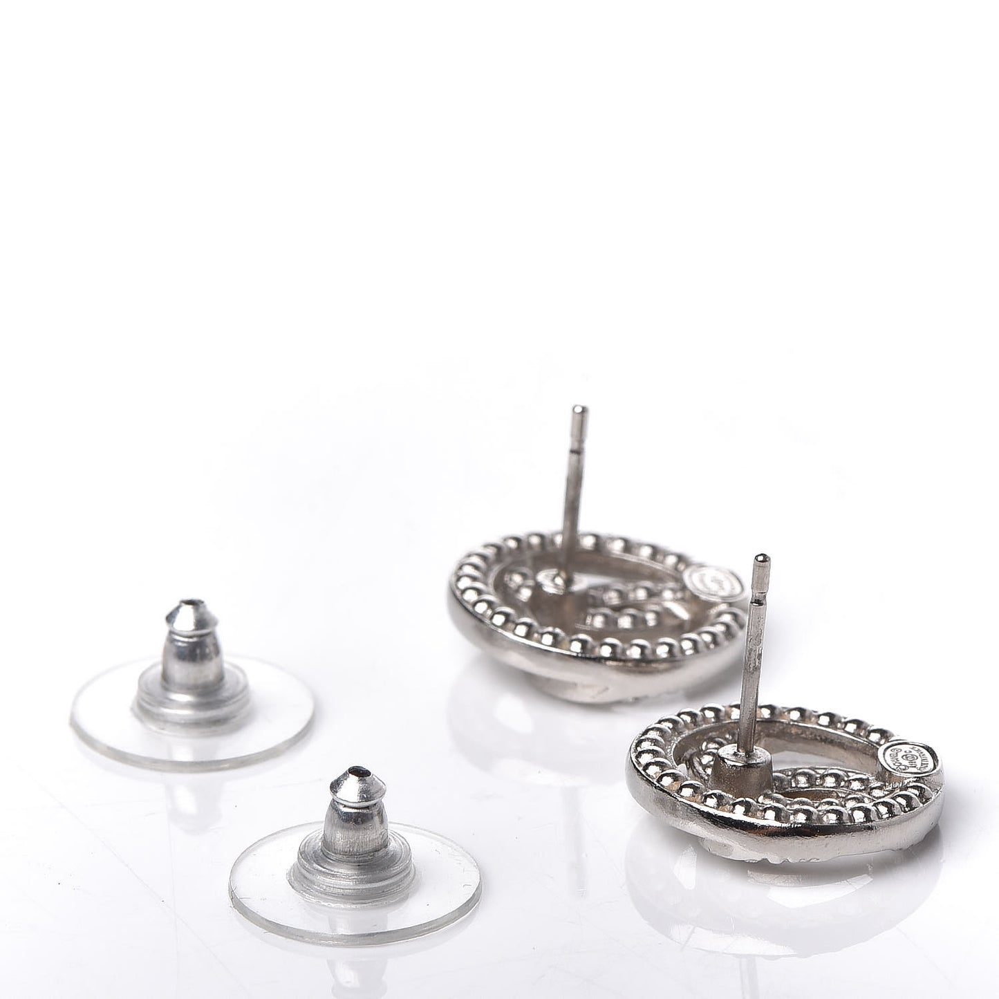 Crystal CC Earrings Silver