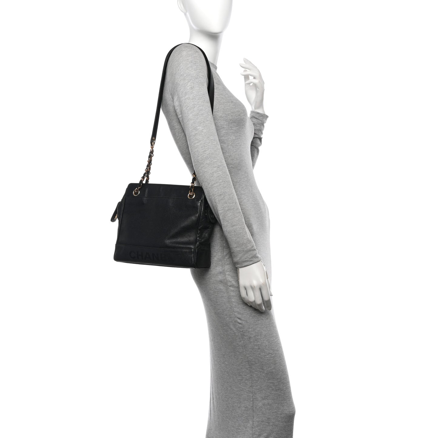 Caviar CC Shoulder Bag Black