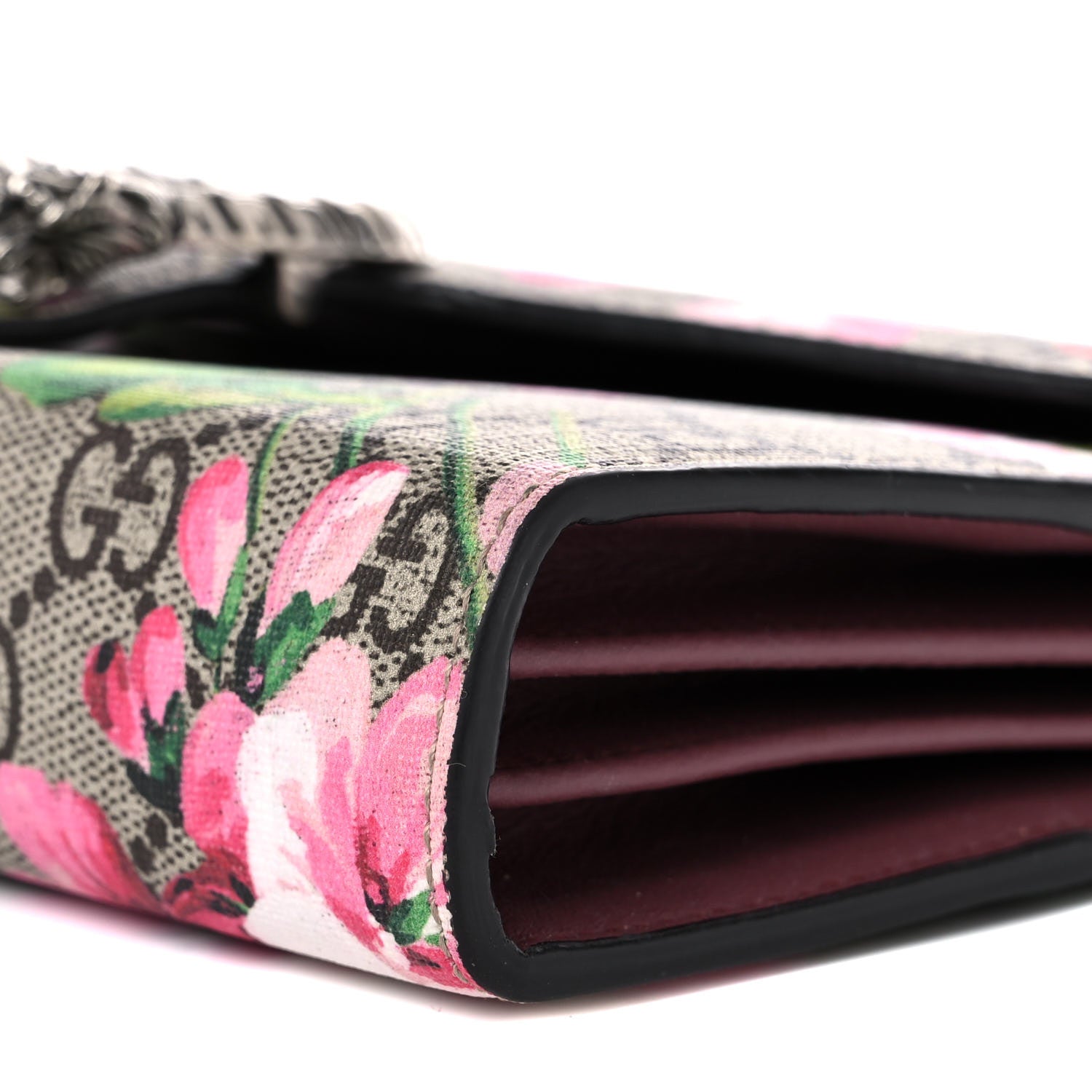 Gucci GG Supreme Monogram Blooms Mini Dionysus Chain Wallet Beige Multicolor Dry Rose 10 of 11