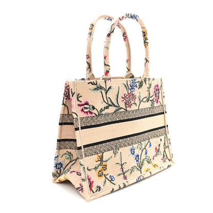 Christian Dior Raffia Embroidered Petites Fleurs Medium Book Tote Natural 3 of 13