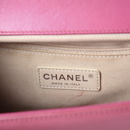 Chanel Distressed Patent Quilted New Medium Boy Flap Pink 6 of 20