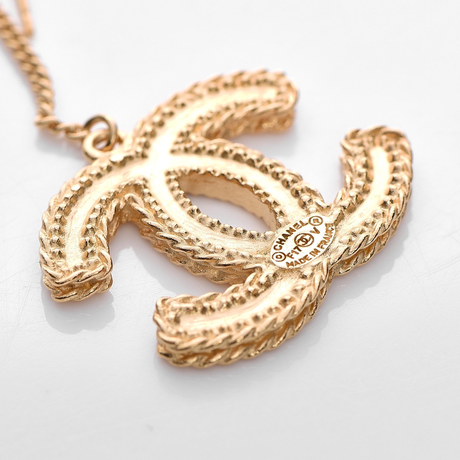 Chanel CC Drop Earrings Matte Gold 5 of 6