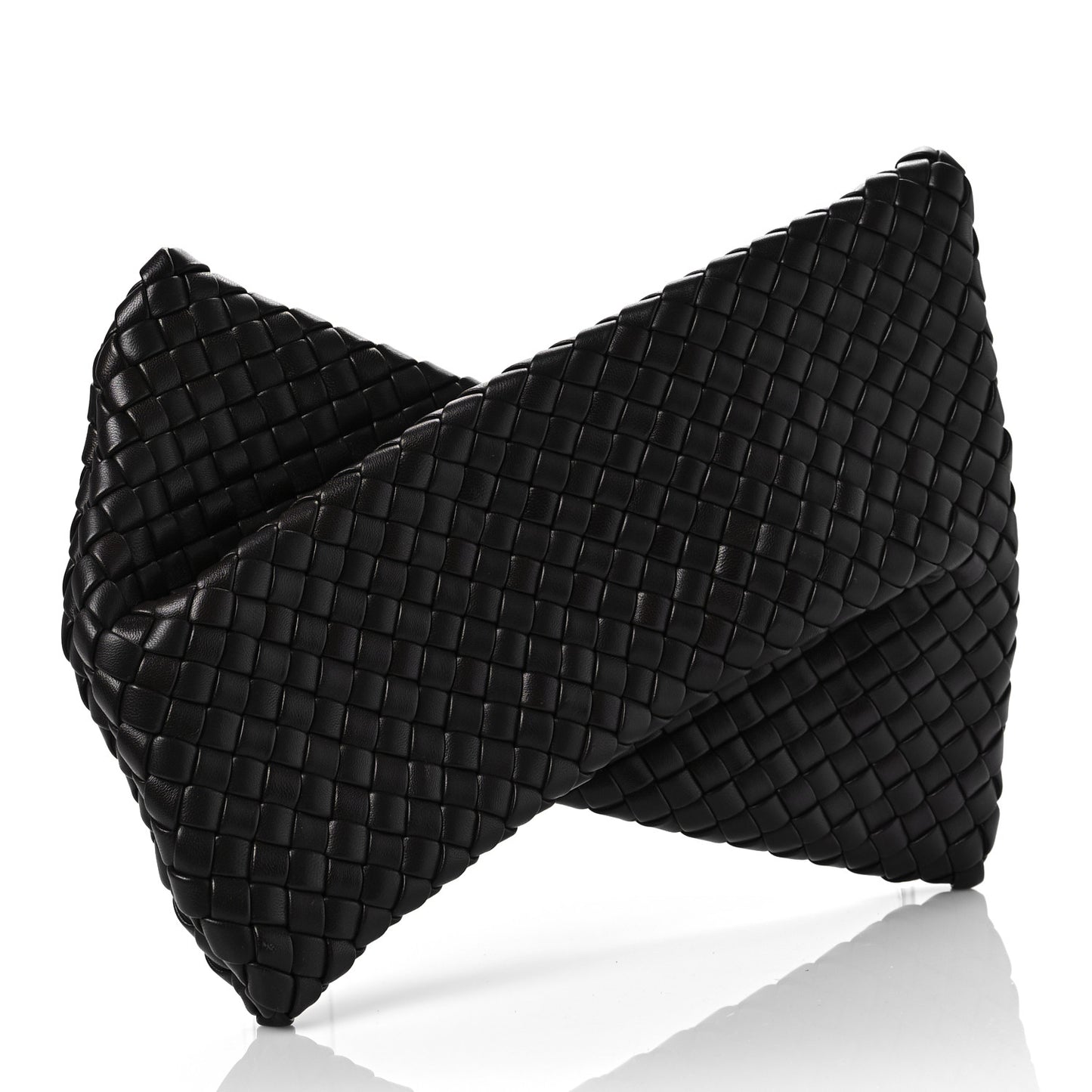 Nappa Intrecciato Crisscross Clutch Fondente