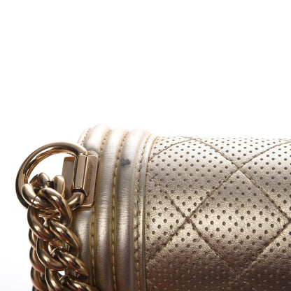 Chanel Lambskin Perforated Quilted New Medium Boy Flap Gold 12 of 22