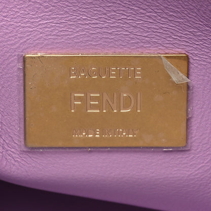 Fendi Nappa FF Embossed Small Midi Chain Baguette Violetta 6 of 10
