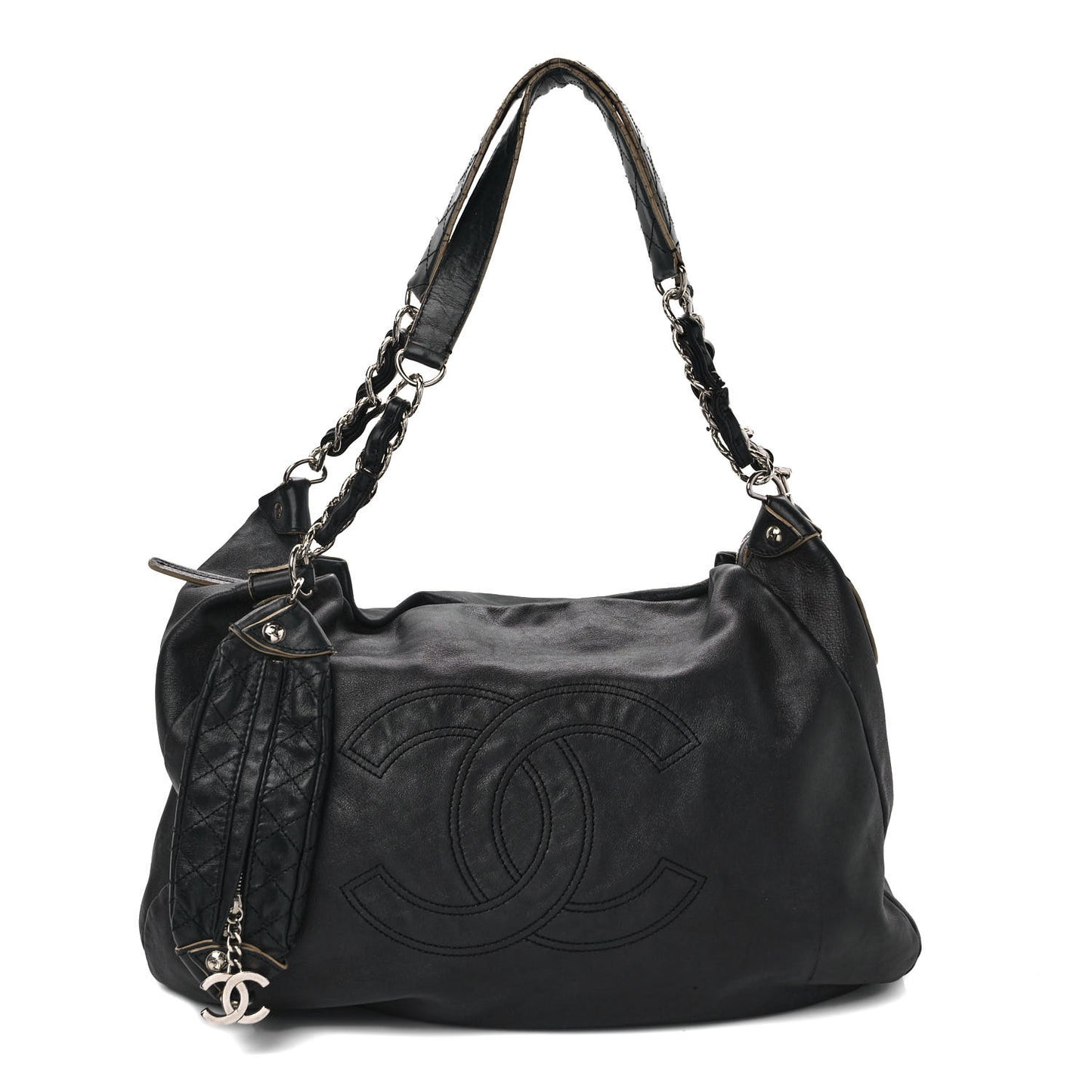 Lambskin Large Edgy Hobo Black