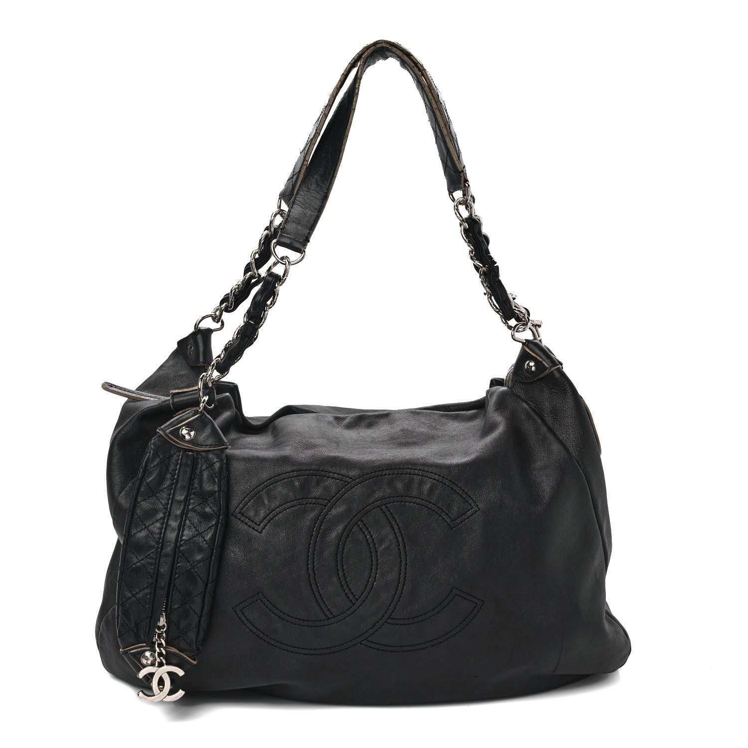 Chanel Lambskin Large Edgy Hobo Black 1 of 14