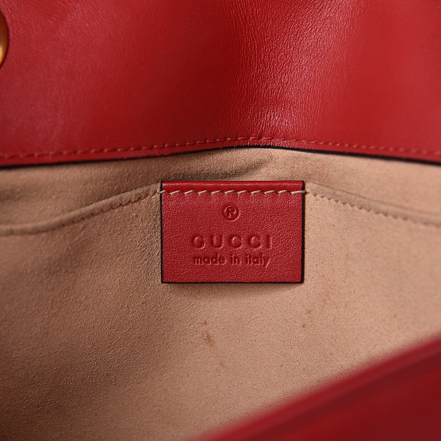Calfskin Matelasse Mini GG Marmont Shoulder Bag Hibiscus Red