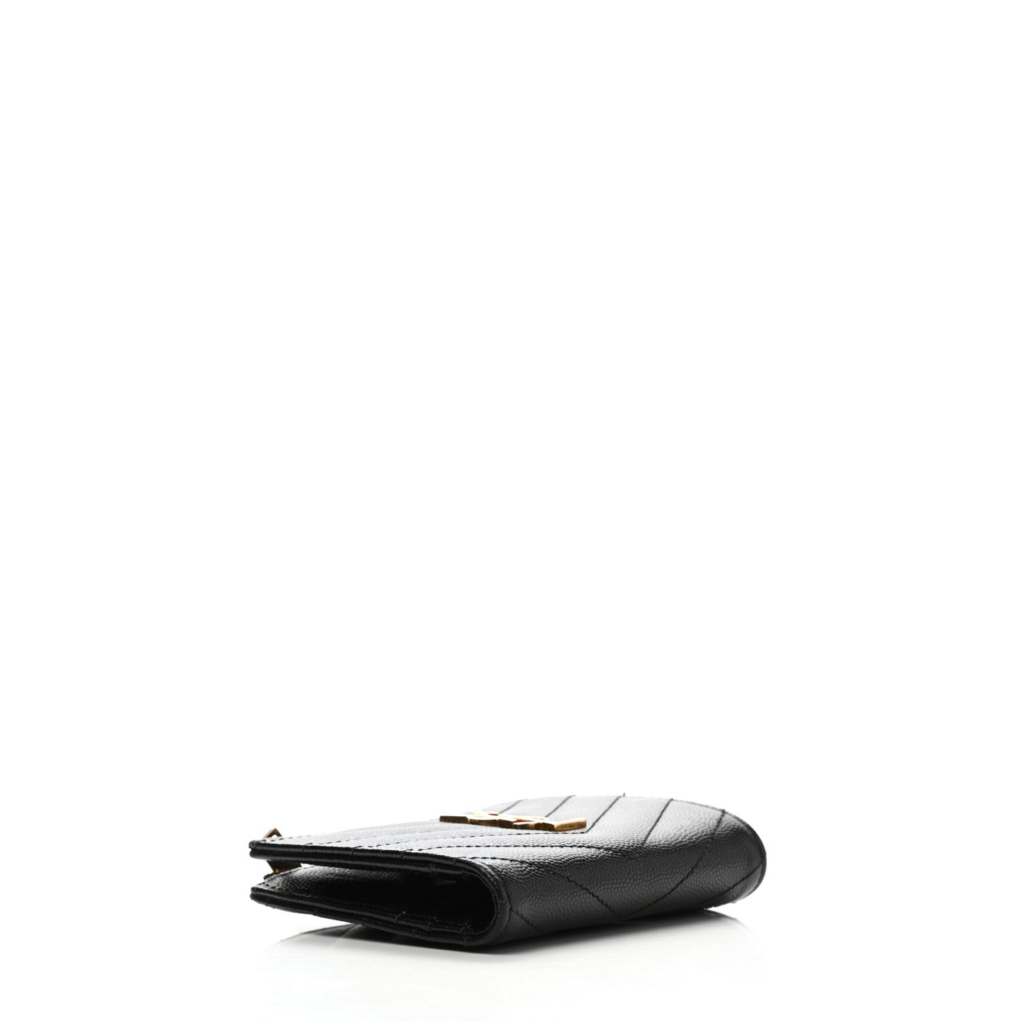 Grain De Poudre Matelasse Chevron Monogram Zipped Card Case Black