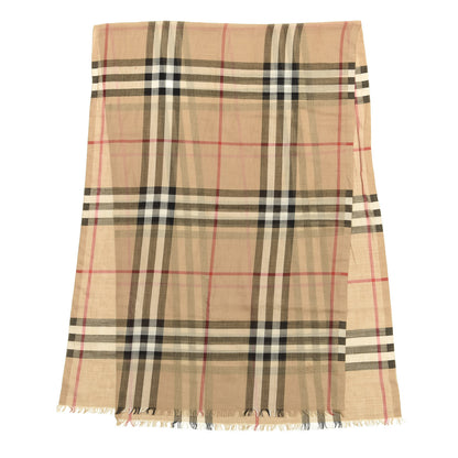 Burberry Linen Giant Check Lightweight Scarf Camel 1 of 4