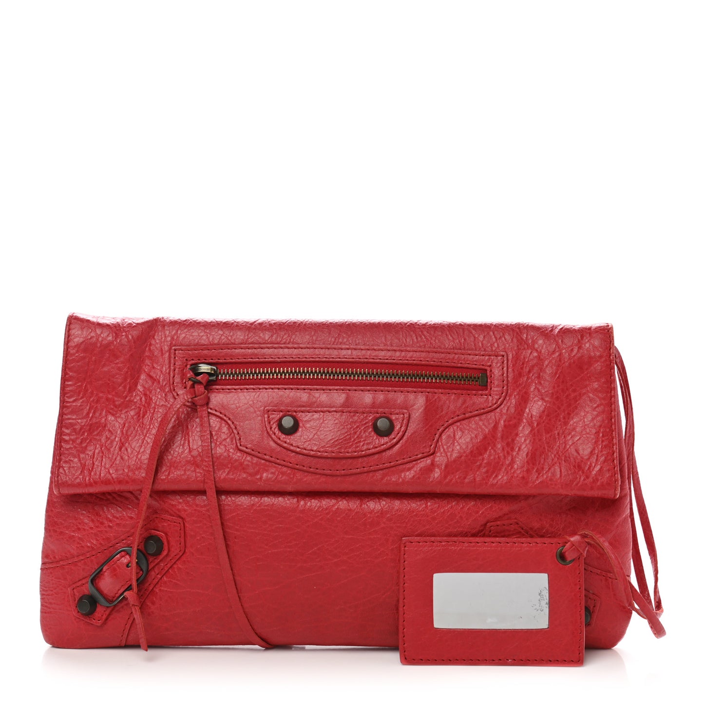 Agneau Classic Hardware Envelope Clutch Rouge Cardinal