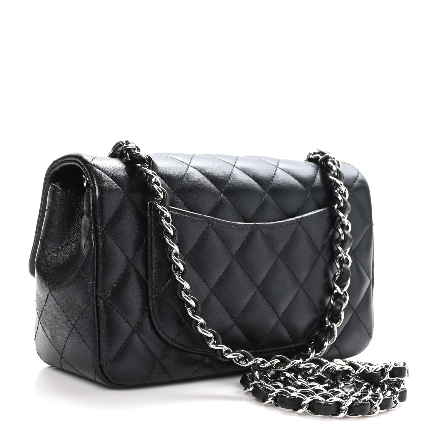 Chanel Lambskin Quilted Mini Rectangular Flap Black 3 of 11
