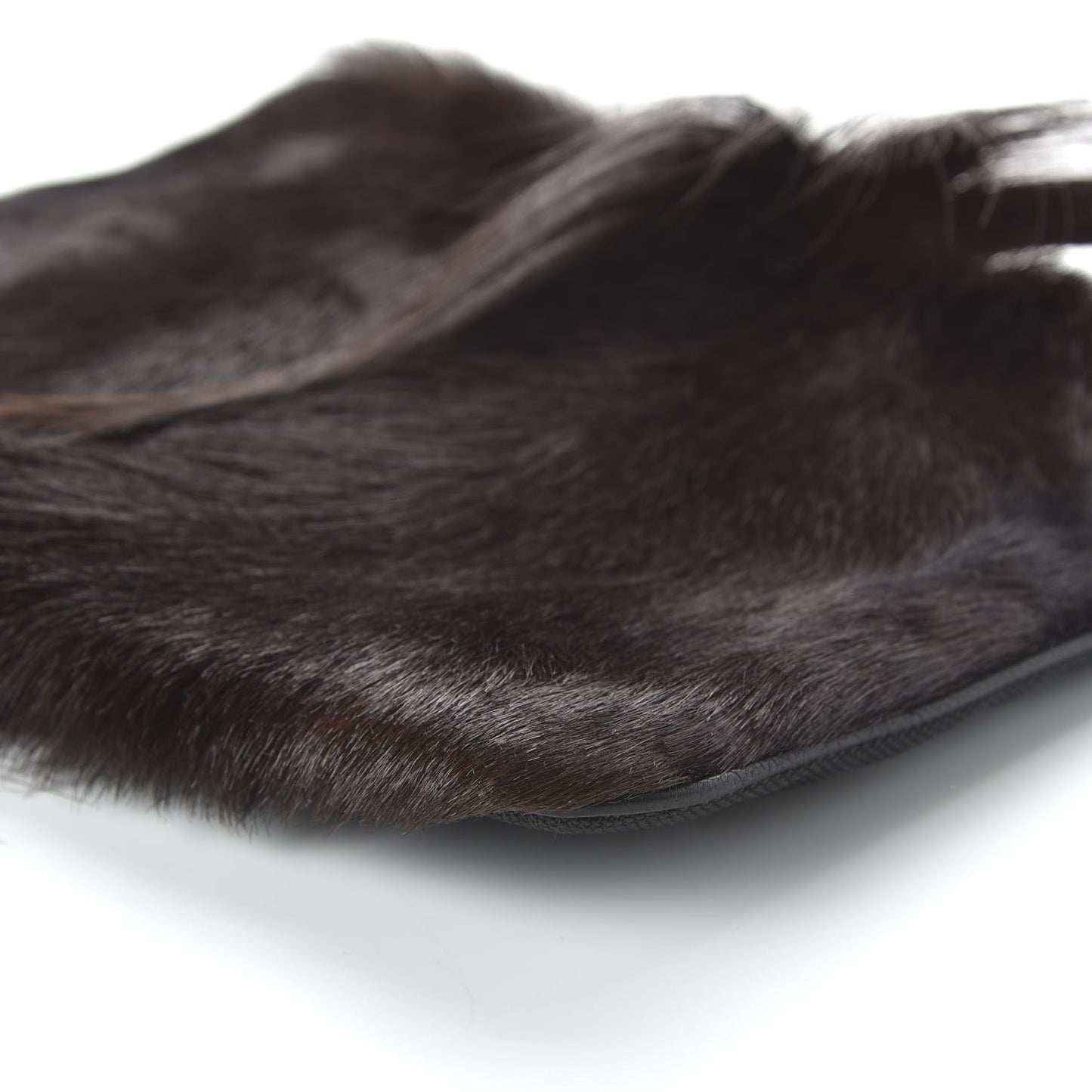 Springbok Fur Large Chieko Clutch Dark Brown