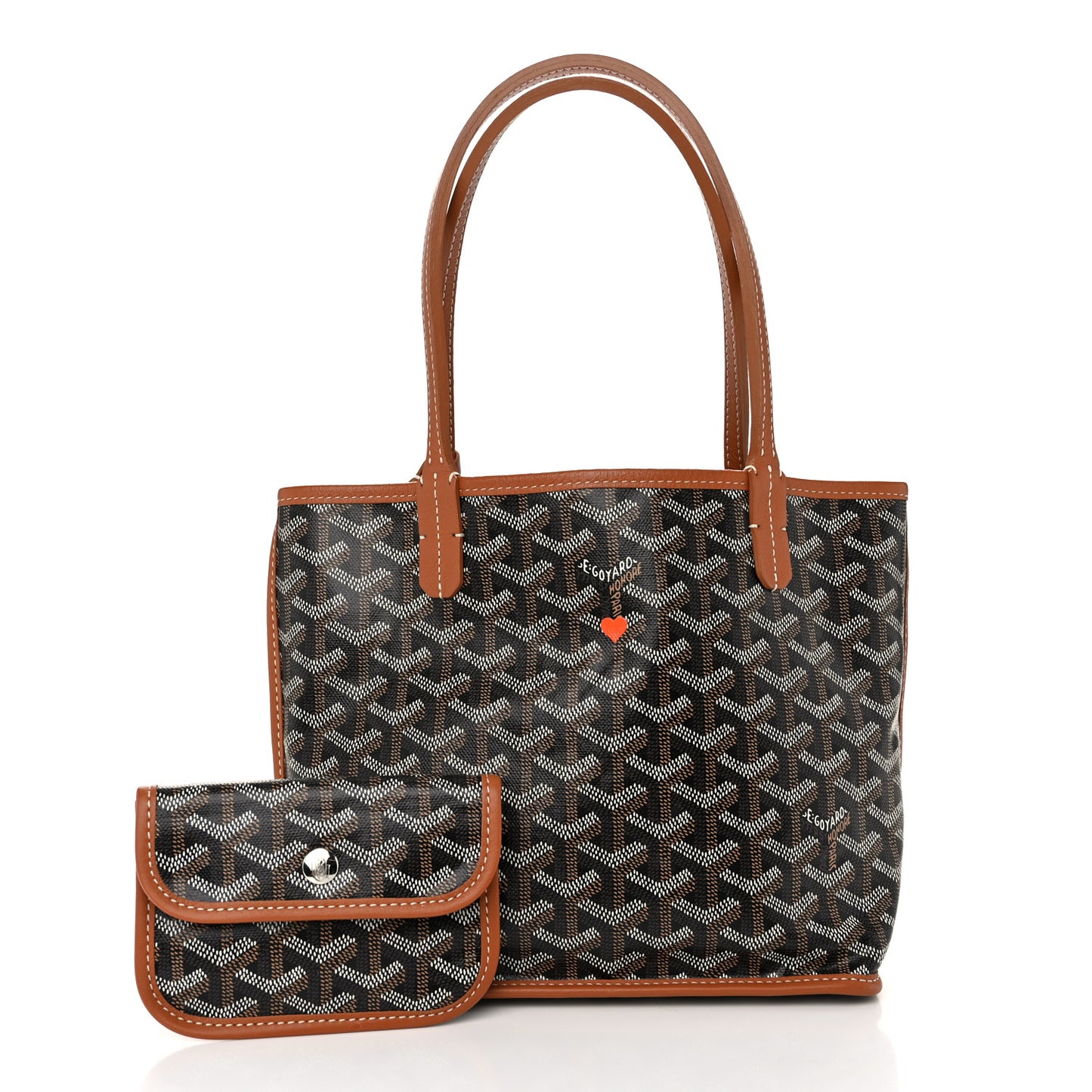 Goyardine Reversible Mini Anjou Black Gold