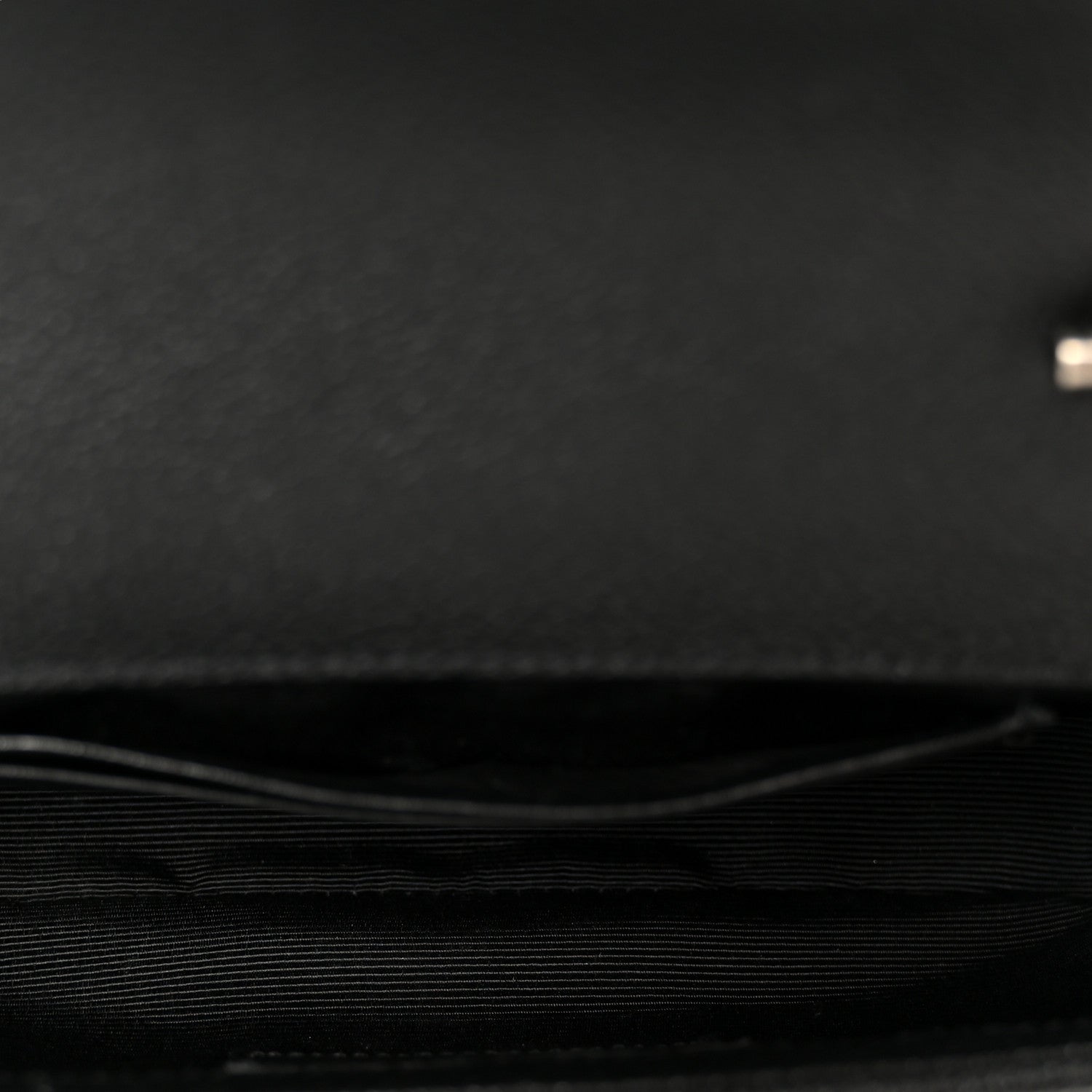 Saint Laurent Grained Calfskin Matelasse Chevron Classic Monogram Baby Chain Bag Black 5 of 11