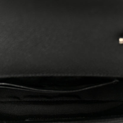 Saint Laurent Grained Calfskin Matelasse Chevron Classic Monogram Baby Chain Bag Black 5 of 11