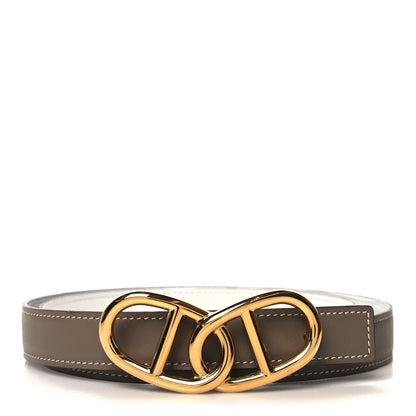 Hermes Epsom Swift 24mm Escale Belt 85 85 34 White Etoupe 1 of 6