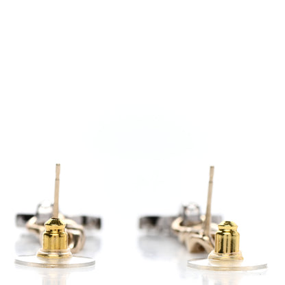 Chanel Metal Crystal CC Chain Drop Earrings Gold 3 of 4