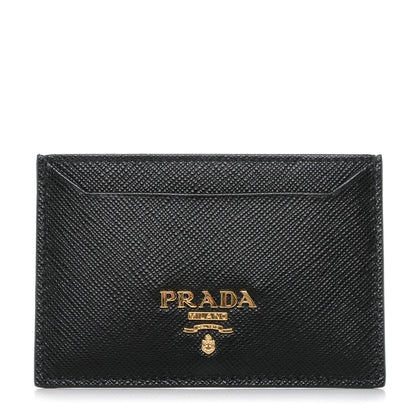 Prada Saffiano Metal Card Case Black 1 of 6