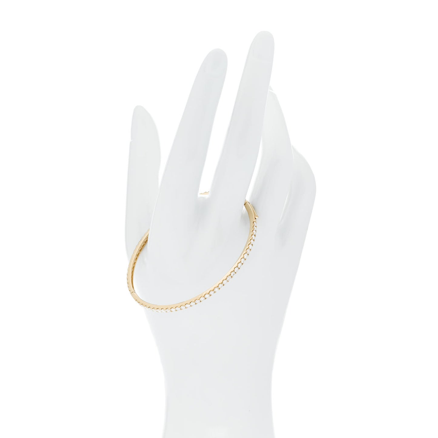 18K Yellow Gold Diamond 3.00ctw Pave Bangle Bracelet M