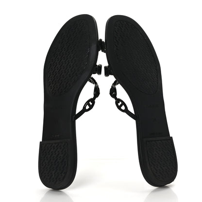 Hermes Rubber Chaine d'Ancre Rivage Sandals 38 Black 5 of 7