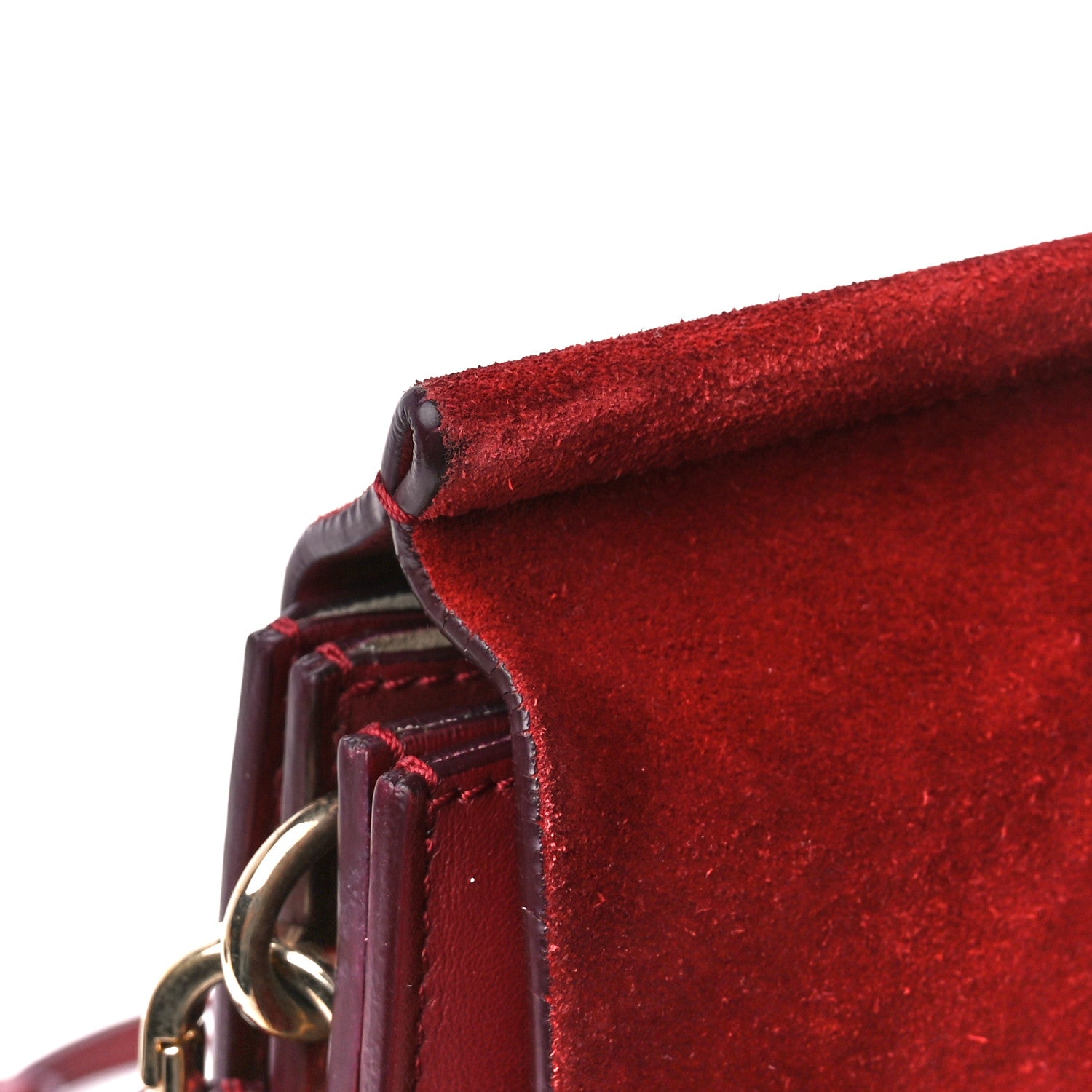 Chloe Calfskin Suede Medium Faye Shoulder Bag Plum Purple 13 of 18