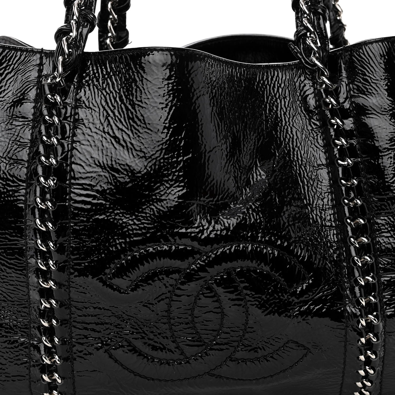 Chanel Patent Calfskin Large Luxe Ligne Tote Black 9 of 12