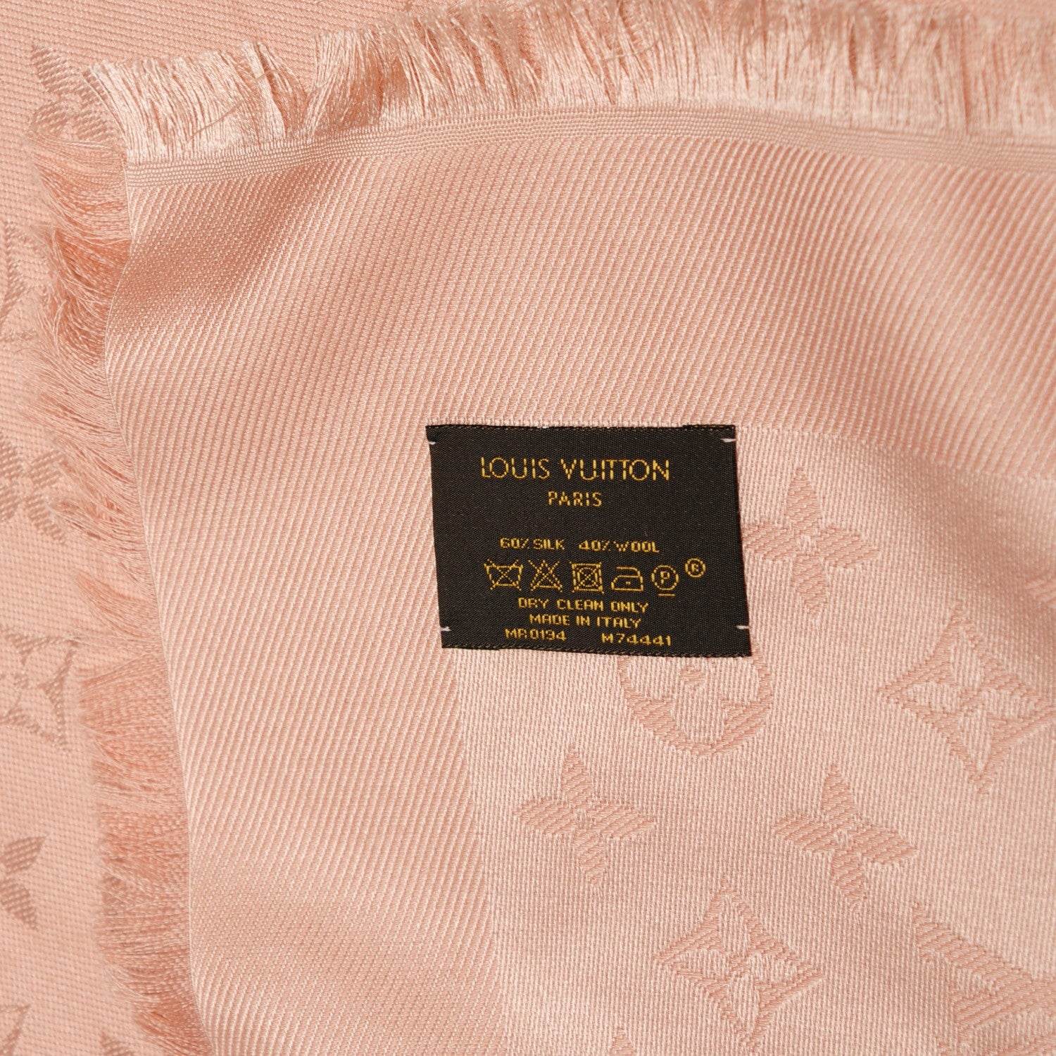 Louis Vuitton Silk Wool Monogram Shawl Rose 5 of 5