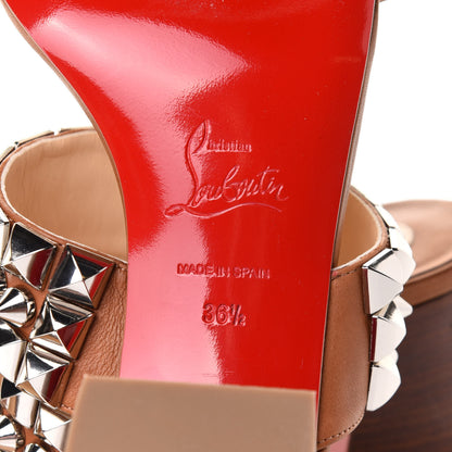 Christian Louboutin Calfskin Tina Goes Mad 55 Slide Sandals 36.5 Cuoio 7 of 10