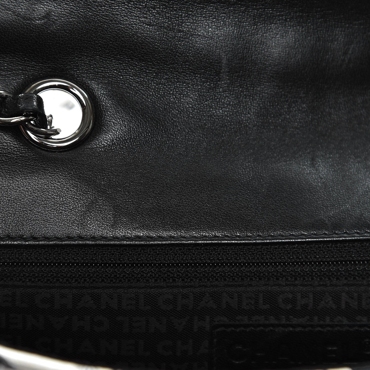 Chanel Silk Lambskin Coco Mademoiselle Scarf Flap Bag White Black 9 of 13