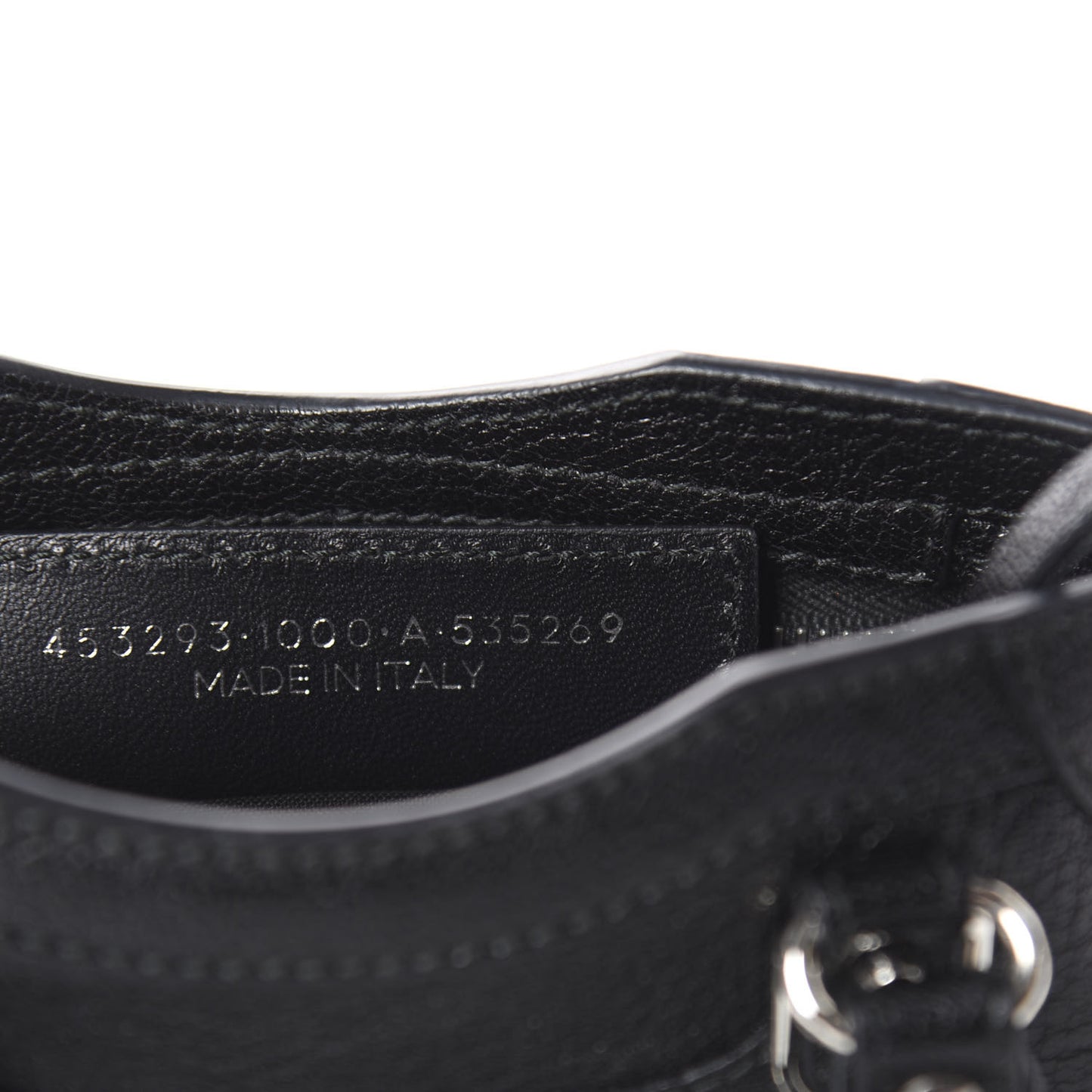 Chevre Silver Metallic Edge Hardware Nano City Black