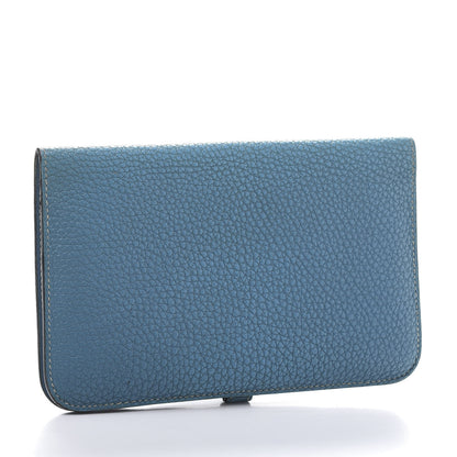 Hermes Togo Dogon Duo Wallet Blue Jean 3 of 11