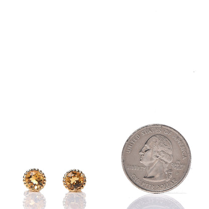 Tiffany 18K Yellow Gold Citrine Round Sparklers Earrings 2 of 5