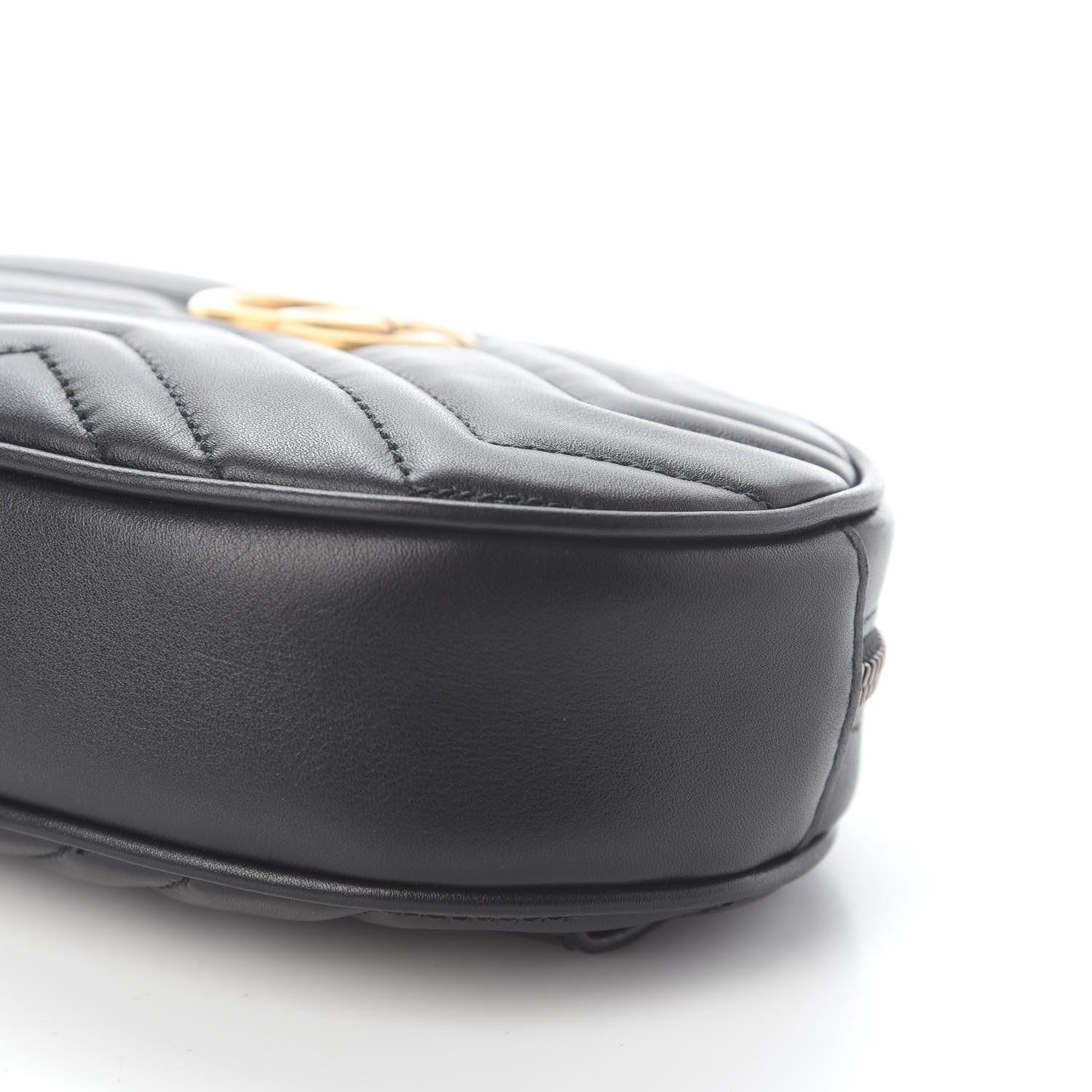 Gucci Calfskin Matelasse GG Marmont Belt Bag 85 34 Black 10 of 10