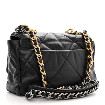 Chanel Goatskin Quilted Medium Chanel 19 Flap Black 3 of 12