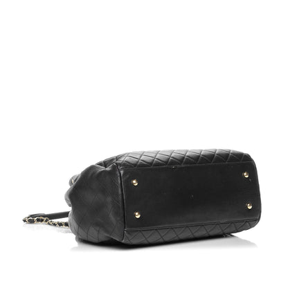 Chanel Lambskin Quilted Large Drawstring Bag Black 4 of 9