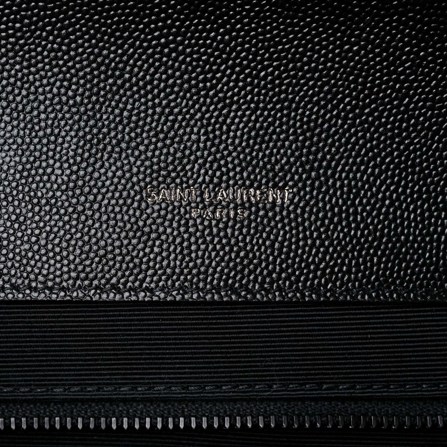 Saint Laurent Grain De Poudre Textured Mixed Matelasse Large Triquilt Monogram Monochrome Satchel Black 6 of 10