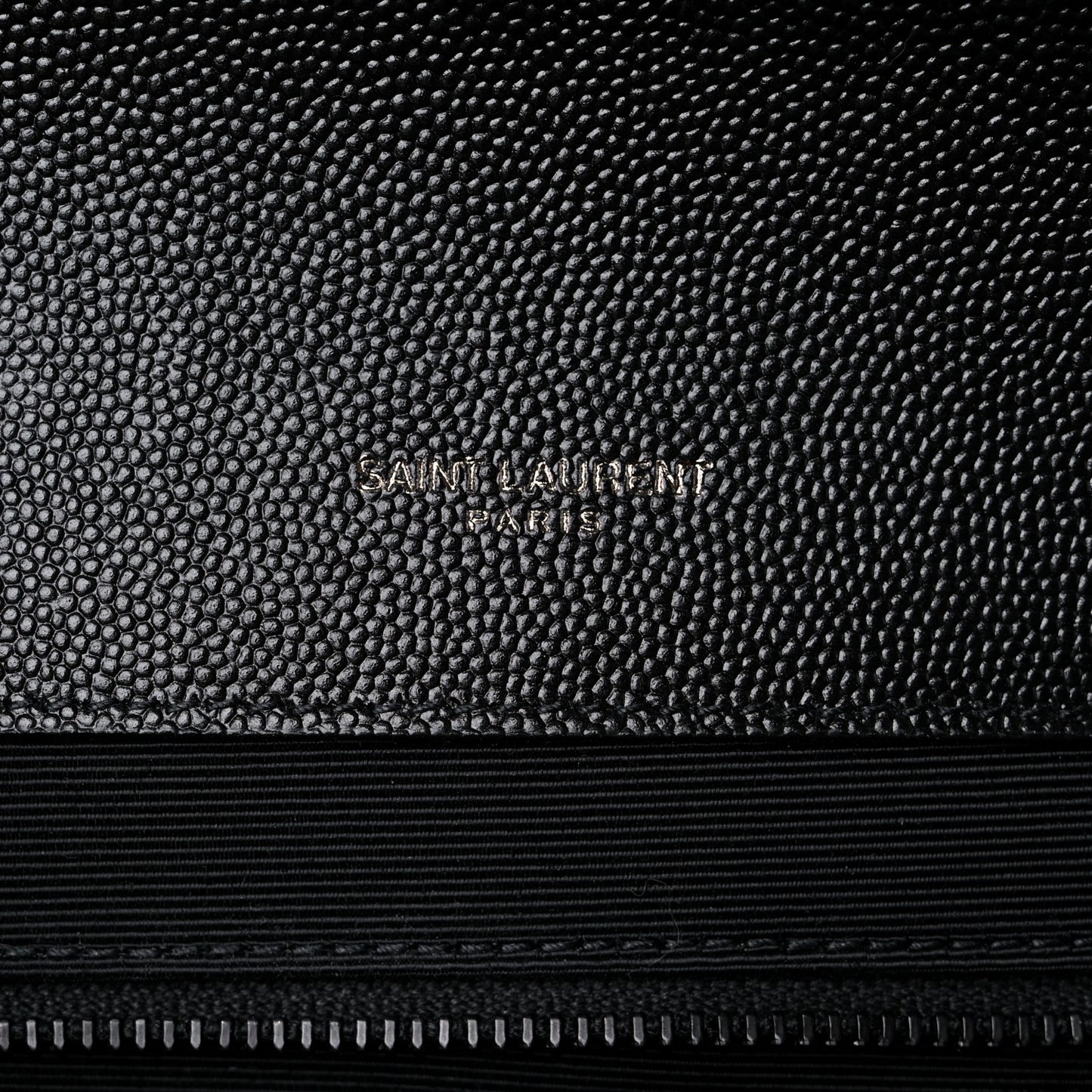 Grain De Poudre Textured Mixed Matelasse Large Triquilt Monogram Monochrome Satchel Black