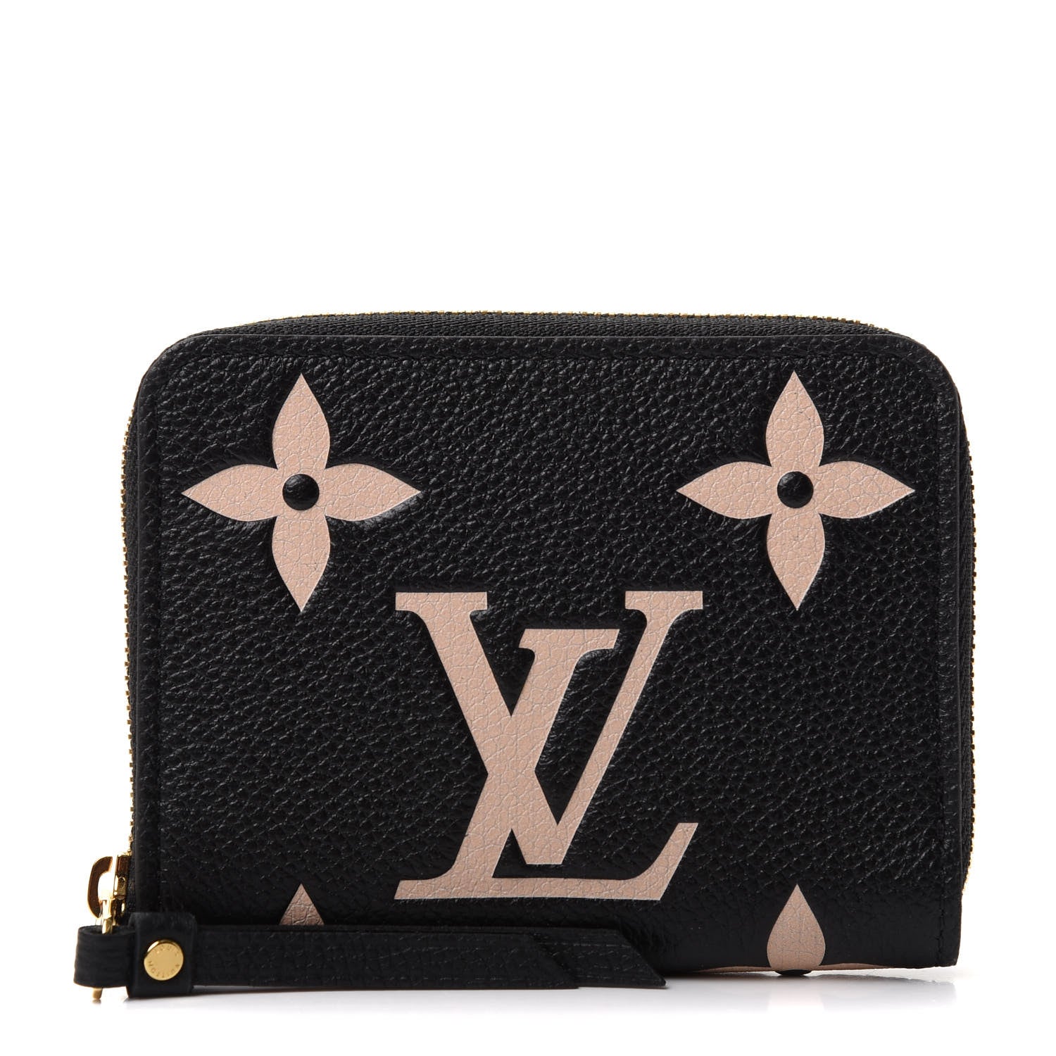 Louis Vuitton Empreinte Monogram Giant Zippy Coin Purse Black Beige 1 of 7
