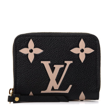 Louis Vuitton Empreinte Monogram Giant Zippy Coin Purse Black Beige 1 of 7