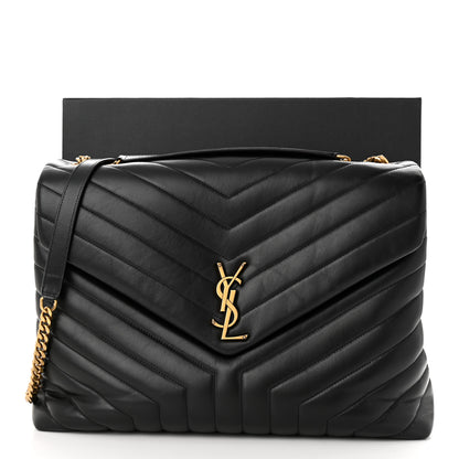 Saint Laurent Calfskin Y Quilted Monogram Large Loulou Chain Satchel Black 12 of 12