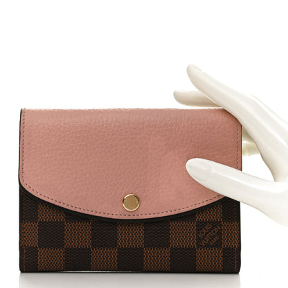 Louis Vuitton Damier Ebene Normandy Compact Wallet Rose Ballerine 2 of 10