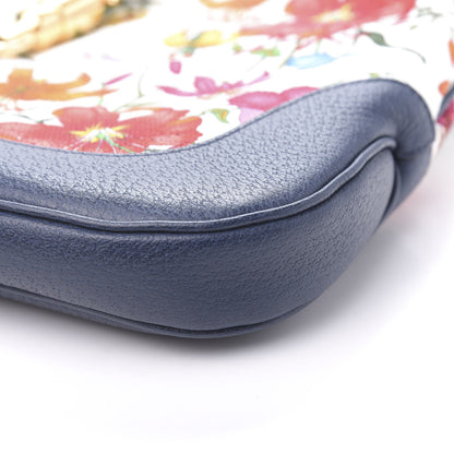 Gucci Canvas Flora Medium Jackie Hobo Blue Agata 9 of 12