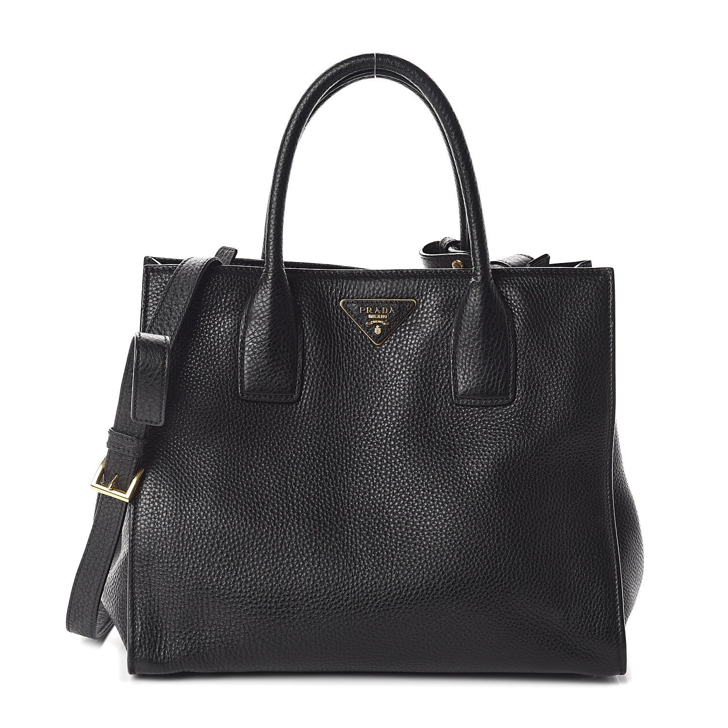 Prada Vitello Daino Tote Black 1 of 8
