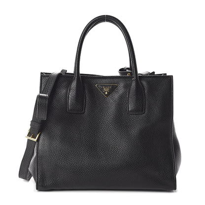 Prada Vitello Daino Tote Black 1 of 8