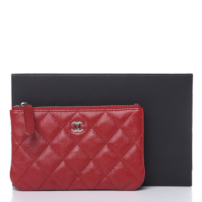 Chanel Caviar Quilted Small Cosmetic Case Dark Red 8 of 8